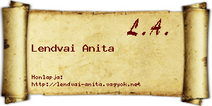 Lendvai Anita névjegykártya